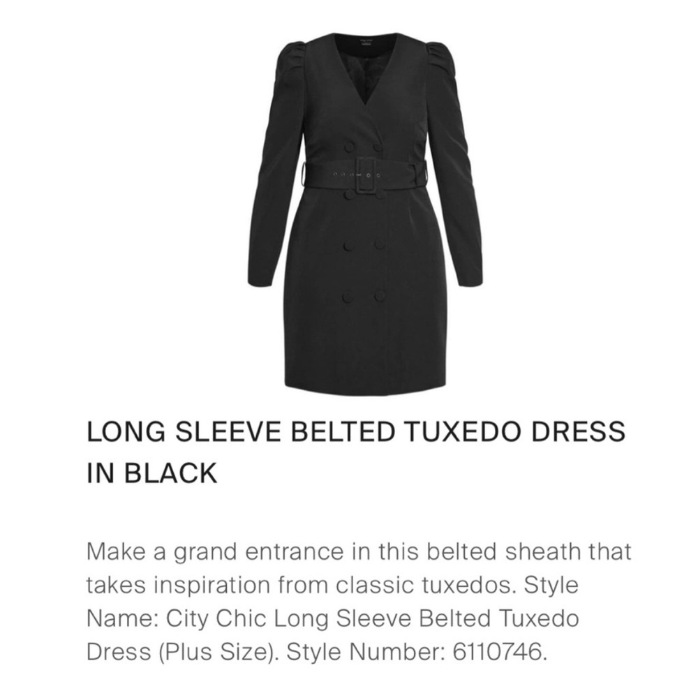 City chic tuxedo dress nwt